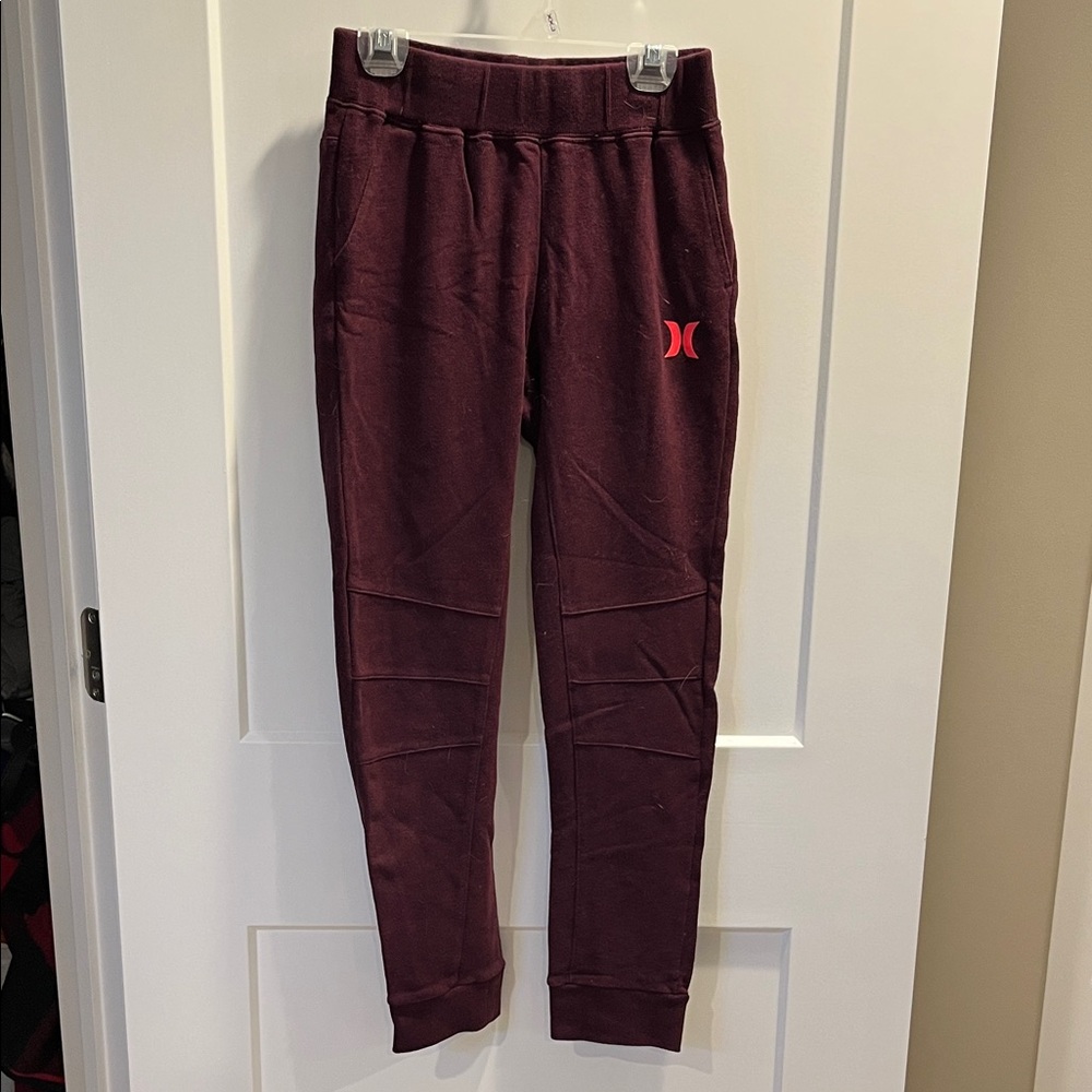 Hurley Kids Casual Bottoms in Burgundy with Pink Logo